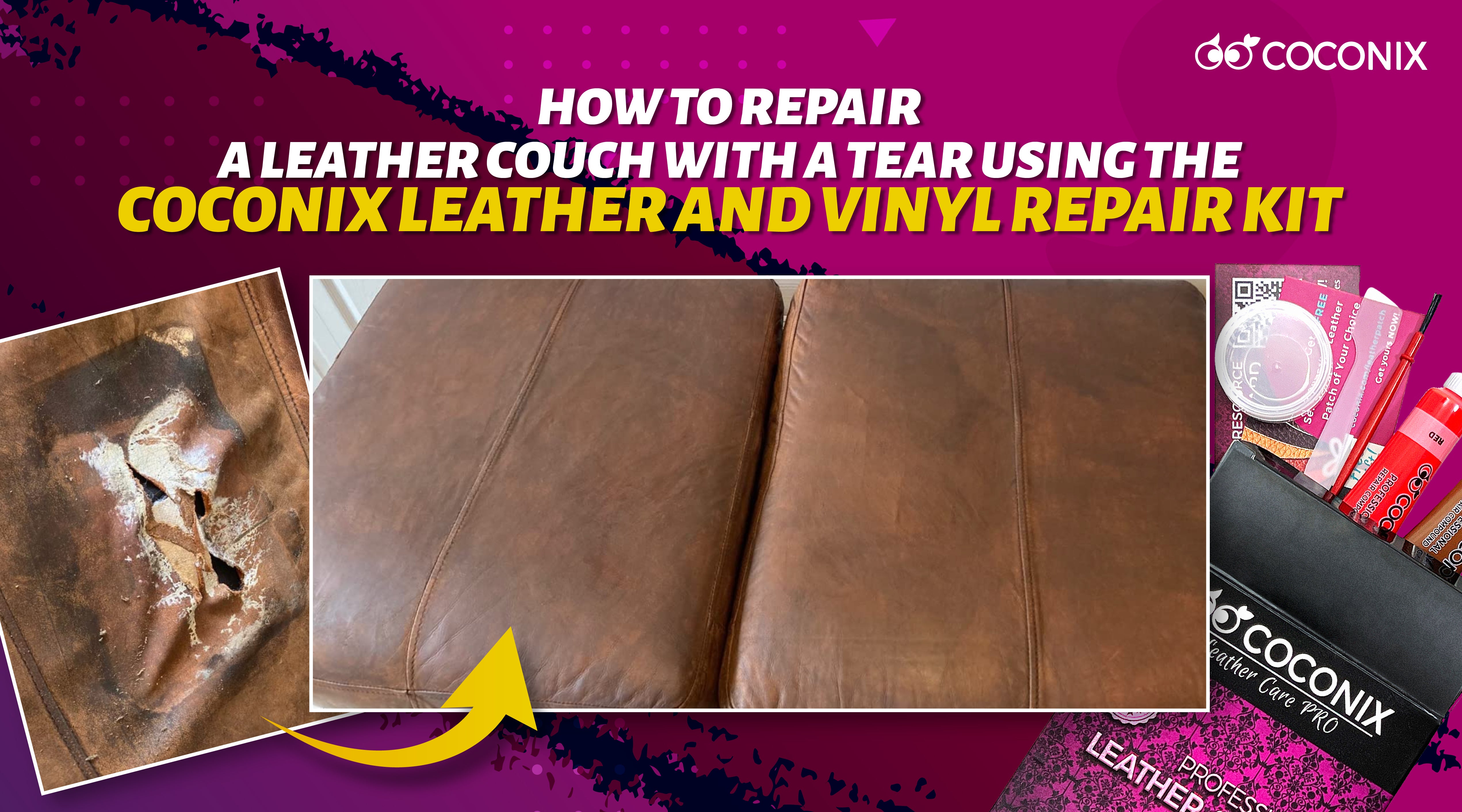 How to fix a tear in a microfiber sofa with the Coconix Fabric and Car
