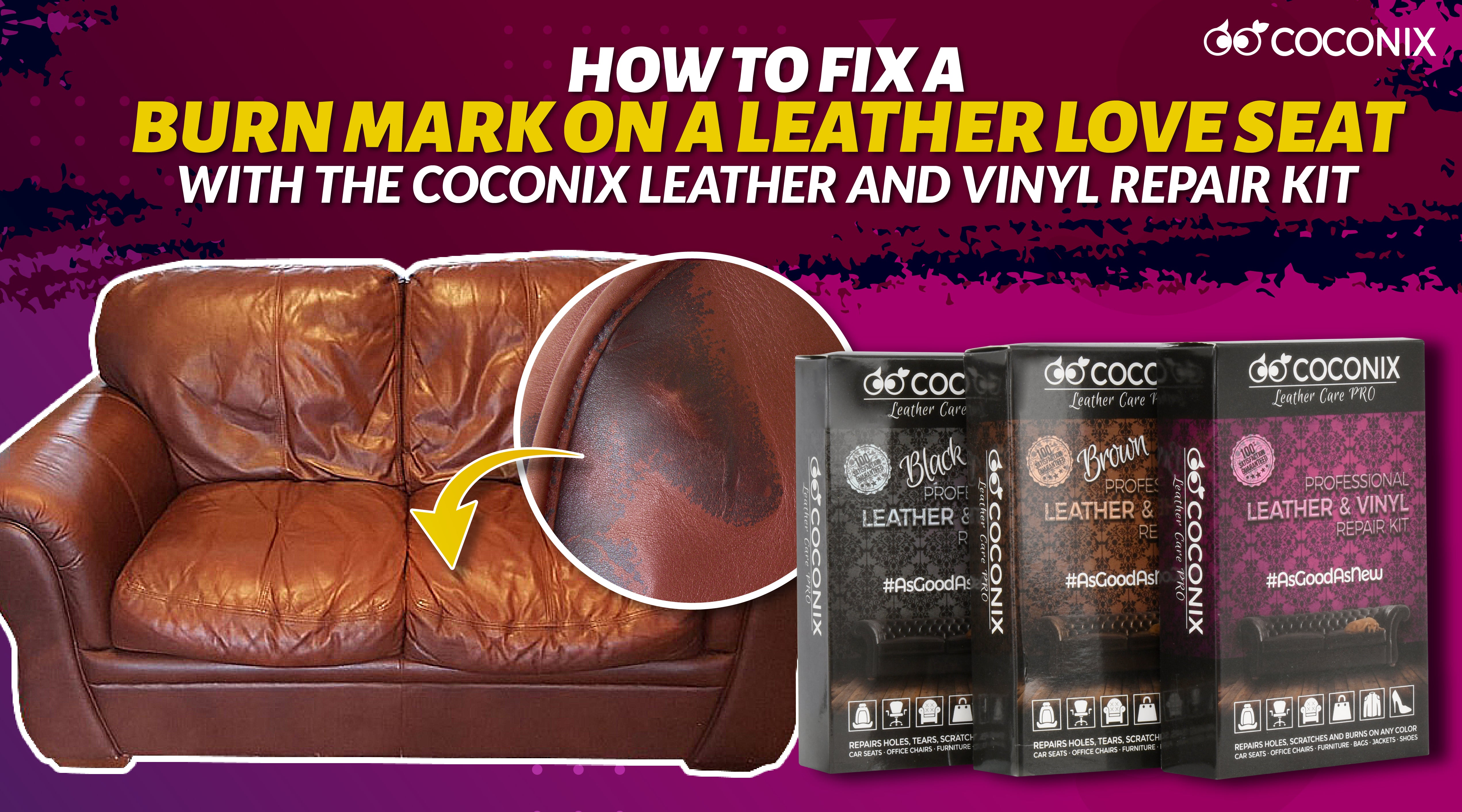 COCONIX Black Leather Repair Kits for Couches - Vinyl & Upholstery Repair  Kit