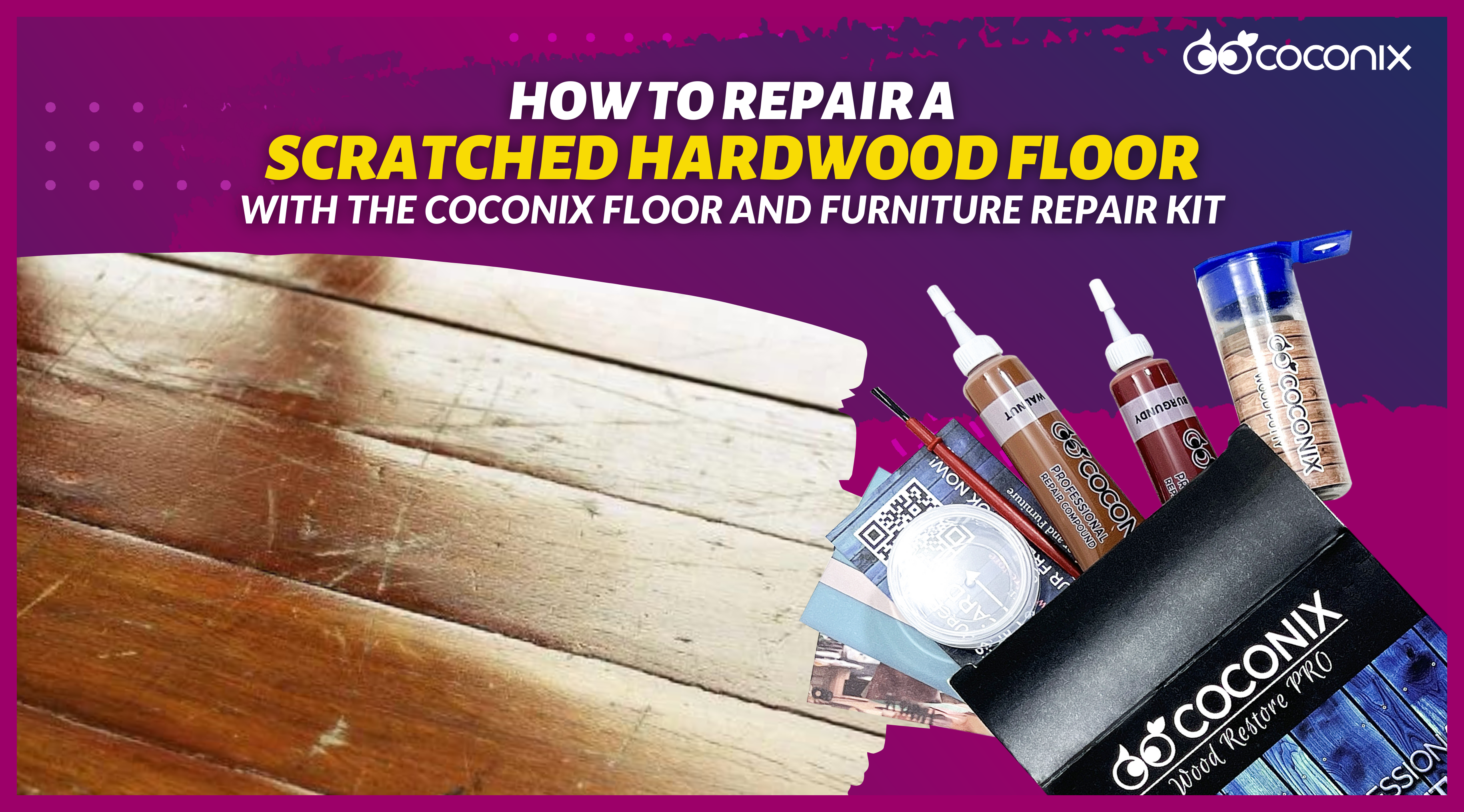 NEW Coconix Wood Restore Pro Floor & Furniture Repair Kit Dents Cracks  Scratches