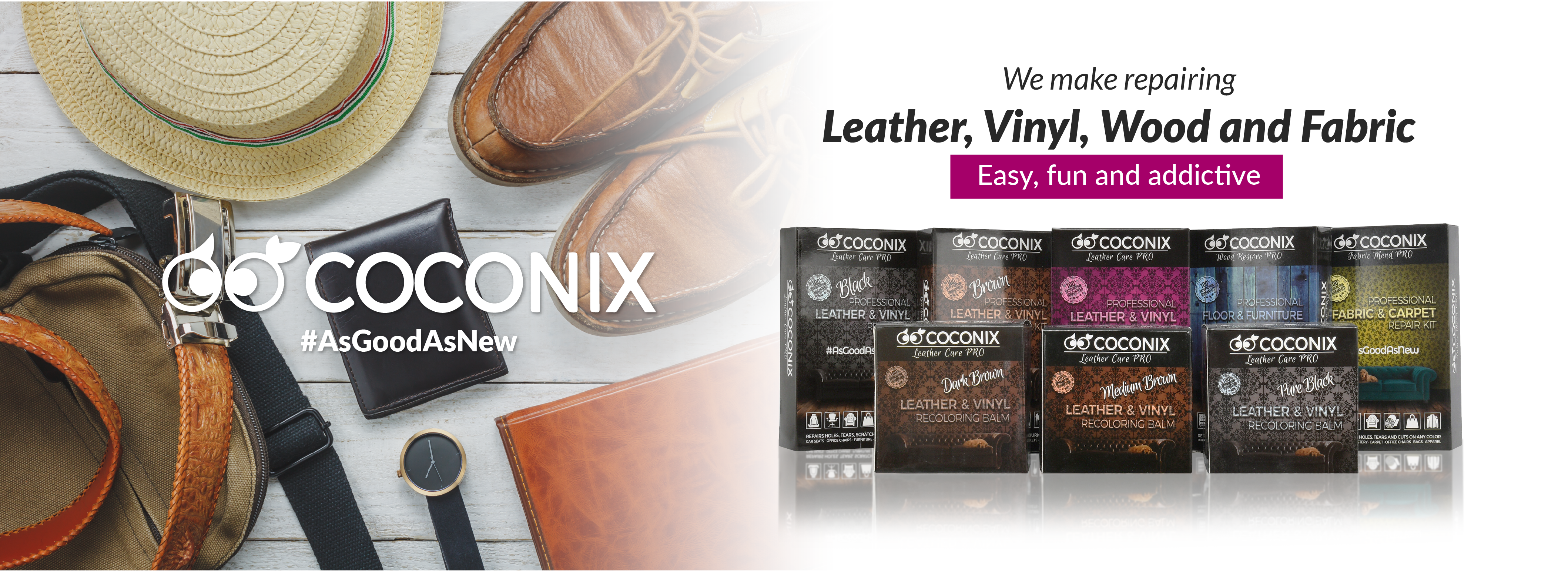 COCONIX Brown Leather and Vinyl Repair Kit - Nepal