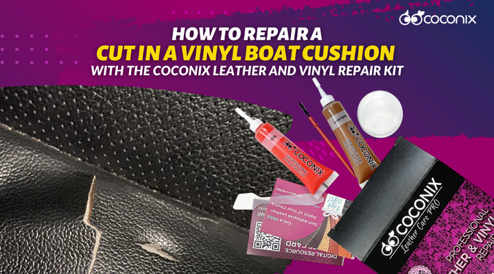 How to repair a cut in a vinyl boat cushion with the Coconix Leather and Vinyl Repair Kit