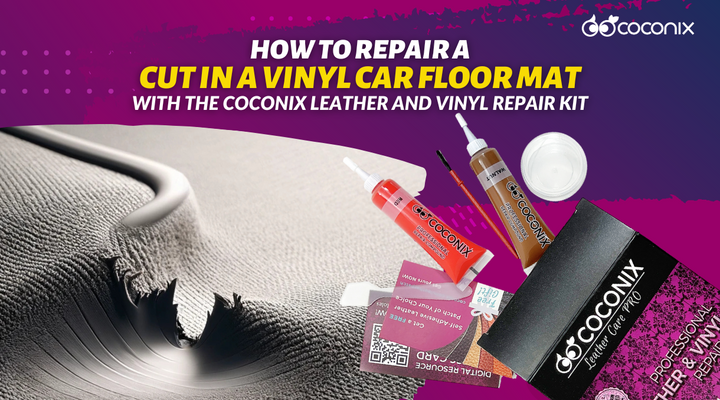 How to repair a cut in a vinyl car floor mat with the Coconix Leather and Vinyl Repair Kit