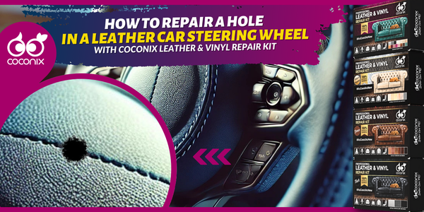 How to repair a hole in a leather car steering wheel?