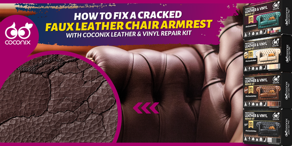 How to fix a cracked faux leather chair armrest?