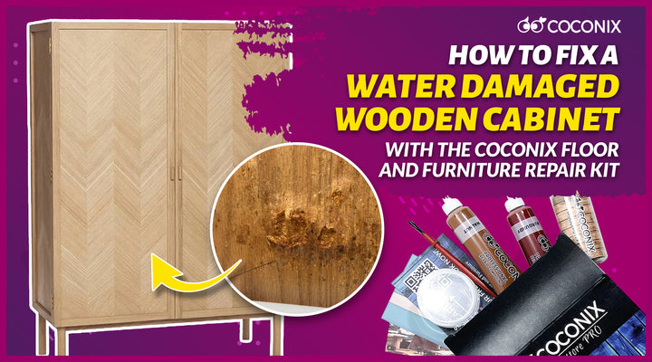 How to fix a water damaged wooden cabinet with the Coconix Floor and Furniture Repair Kit