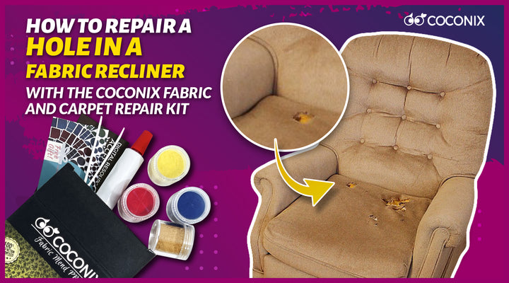 How to repair a hole in a fabric recliner with the Coconix Fabric and Carpet Repair Kit