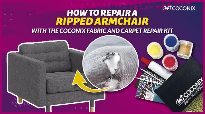 How to repair a ripped armchair with the Coconix Fabric and Carpet Repair Kit