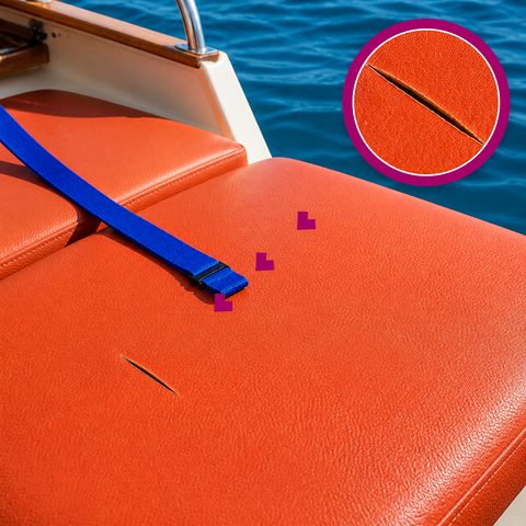 How to repair a cut in a vinyl boat cushion?