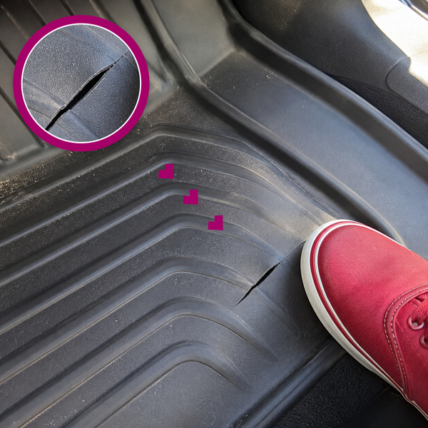 How to repair a cut in a vinyl car floor mat?