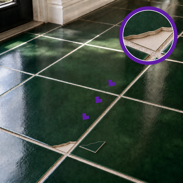 How to reattach a broken piece of floor tile?