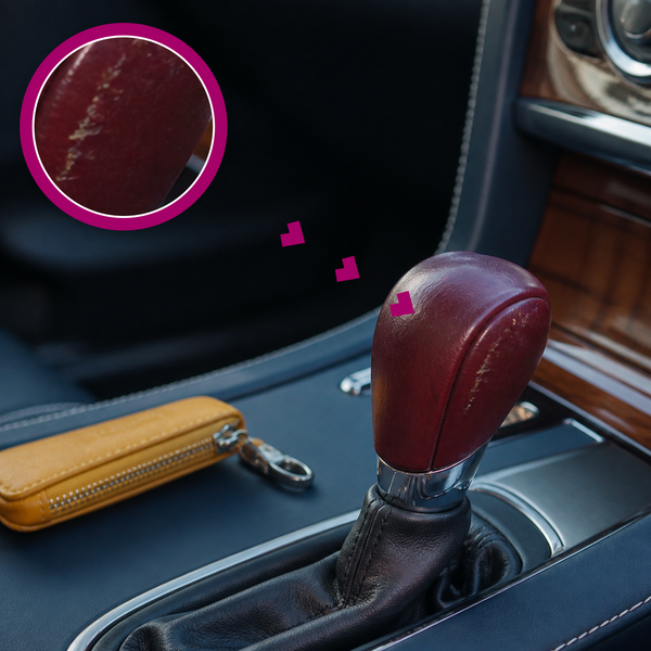 How to fix a scuffed leather car shift knob?