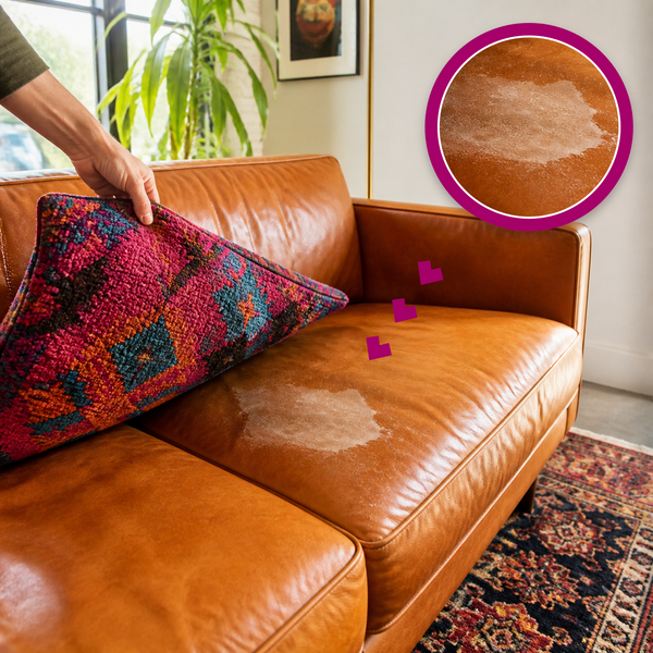 How to fix a stained leather sofa cushion?