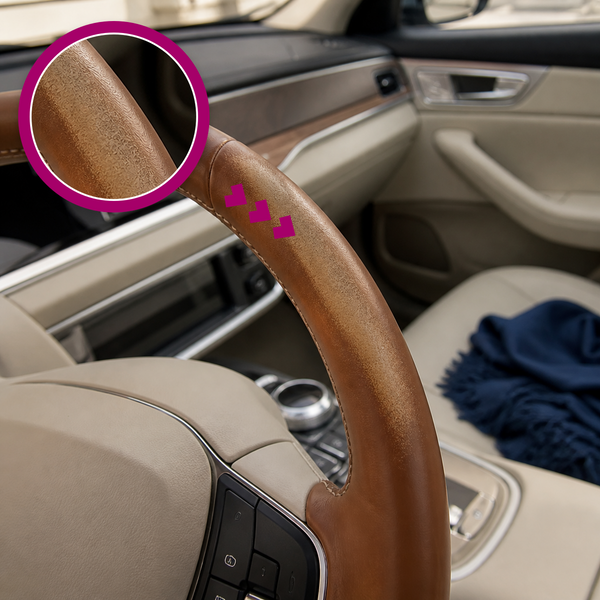 How to fix a worn out leather car steering wheel cover?