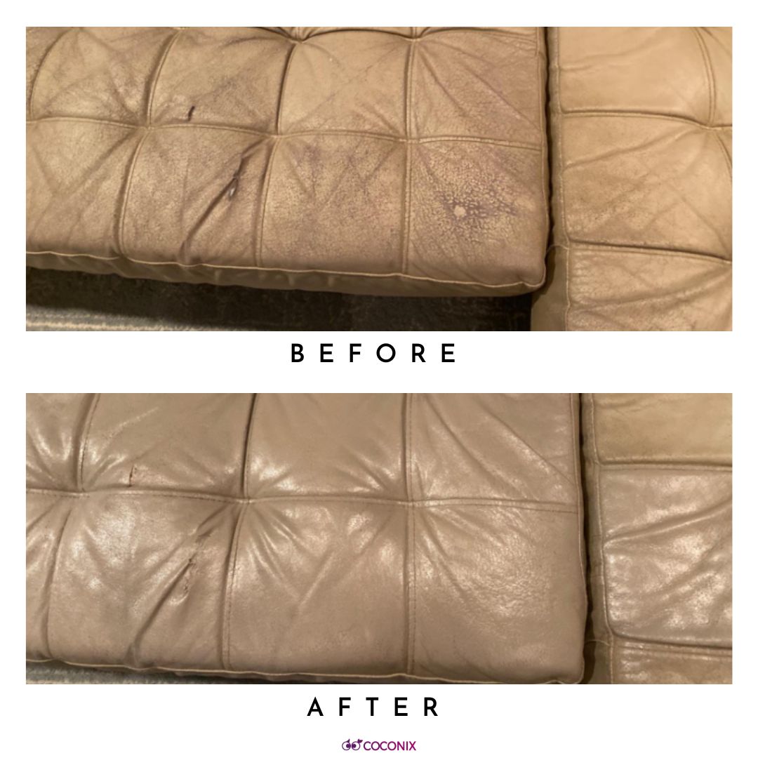 Leather couch repair result