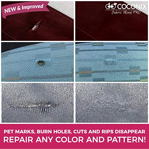 Coconix Fabric and Carpet Repair Kit - Repairer of Your Car Seat, Couch,  Furniture, Upholstery or Jacket - Fixes Cigarette Burn Holes, Tear or Rips.  Super Easy Instructions to Match Any Color