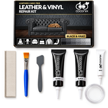 Coconix Leather & Vinyl Repair Kit - Black & Shades — box and complete kit contents