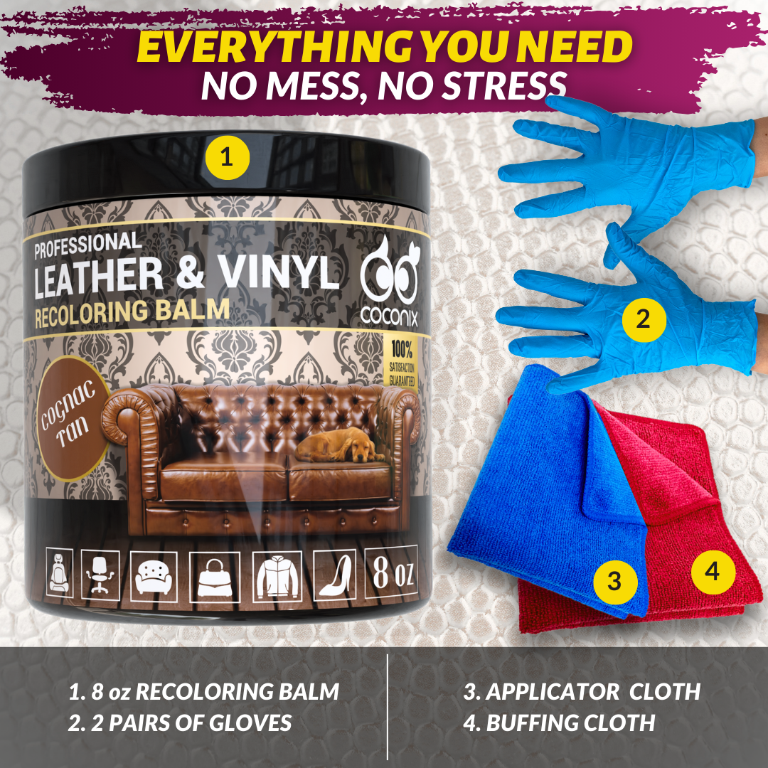COCONIX LEATHER VINYL RECOLORING BALM COGNAC TAN