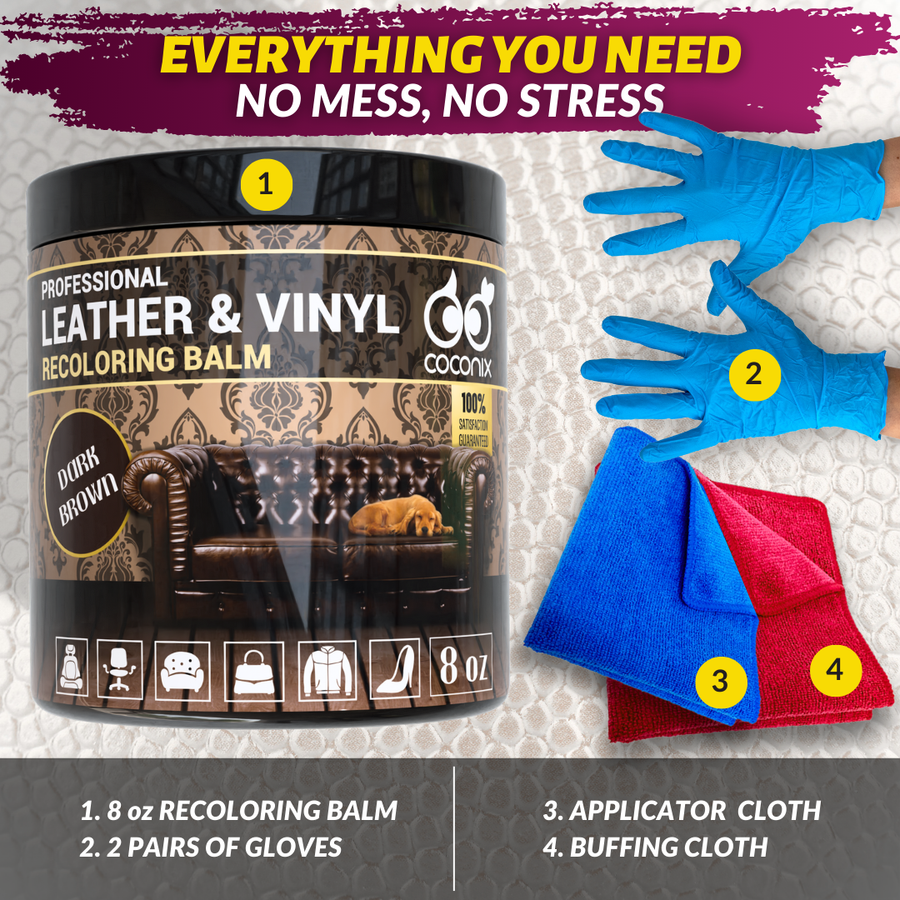 COCONIX LEATHER & VINYL RECOLORING BALM - DARK BROWN