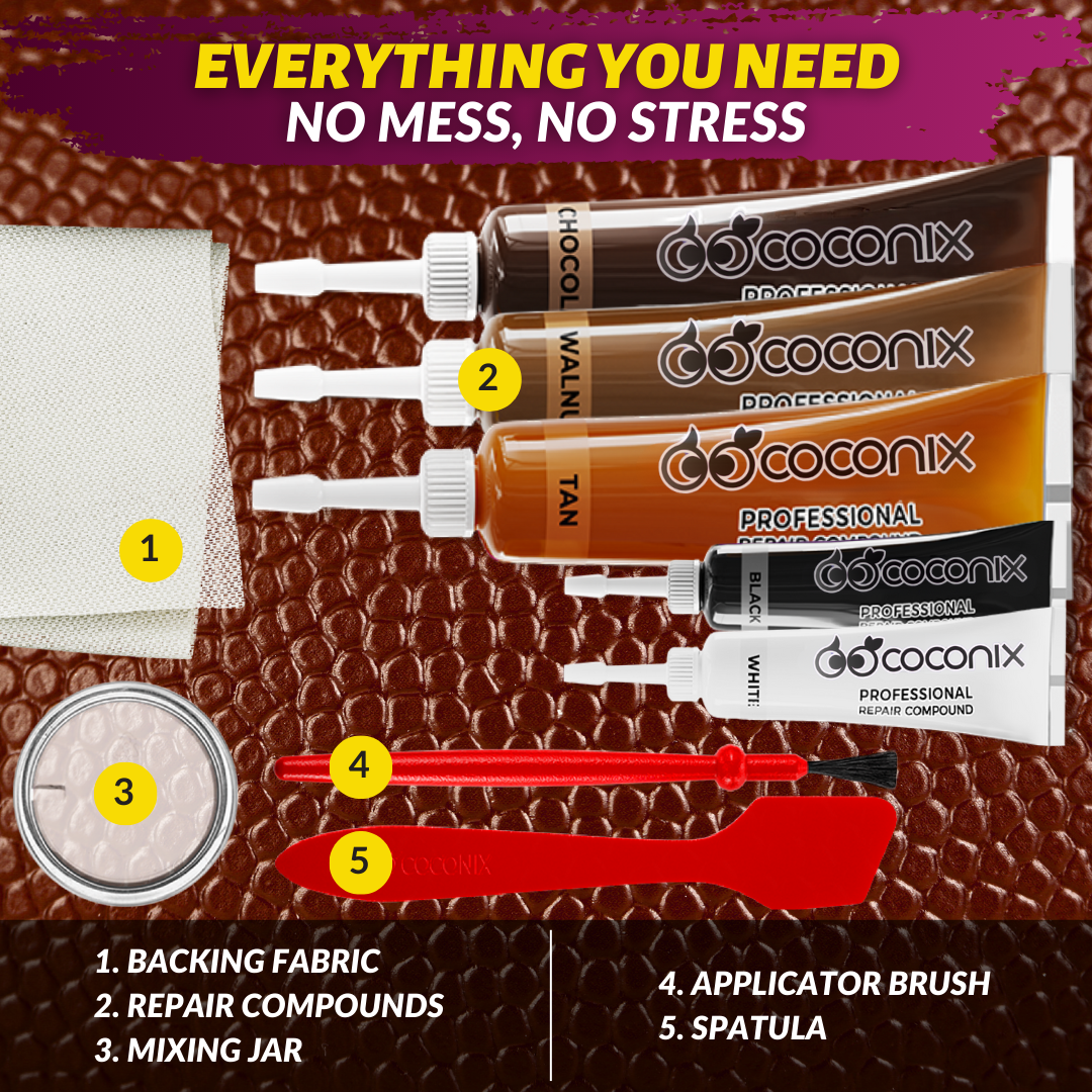 COCONIX LEATHER & VINYL REPAIR KIT - BROWN & SHADES