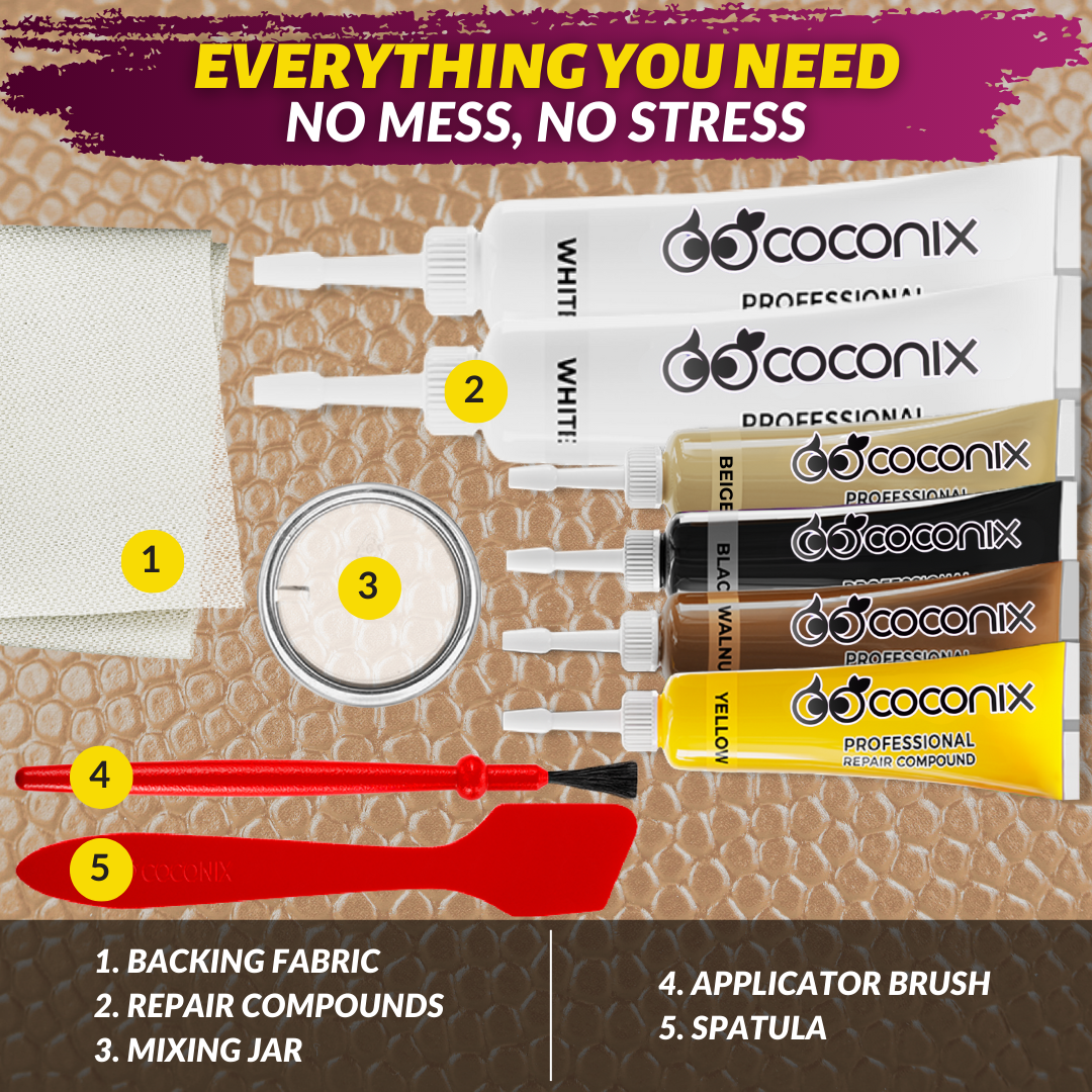 COCONIX LEATHER & VINYL REPAIR KIT - WHITE & SHADES