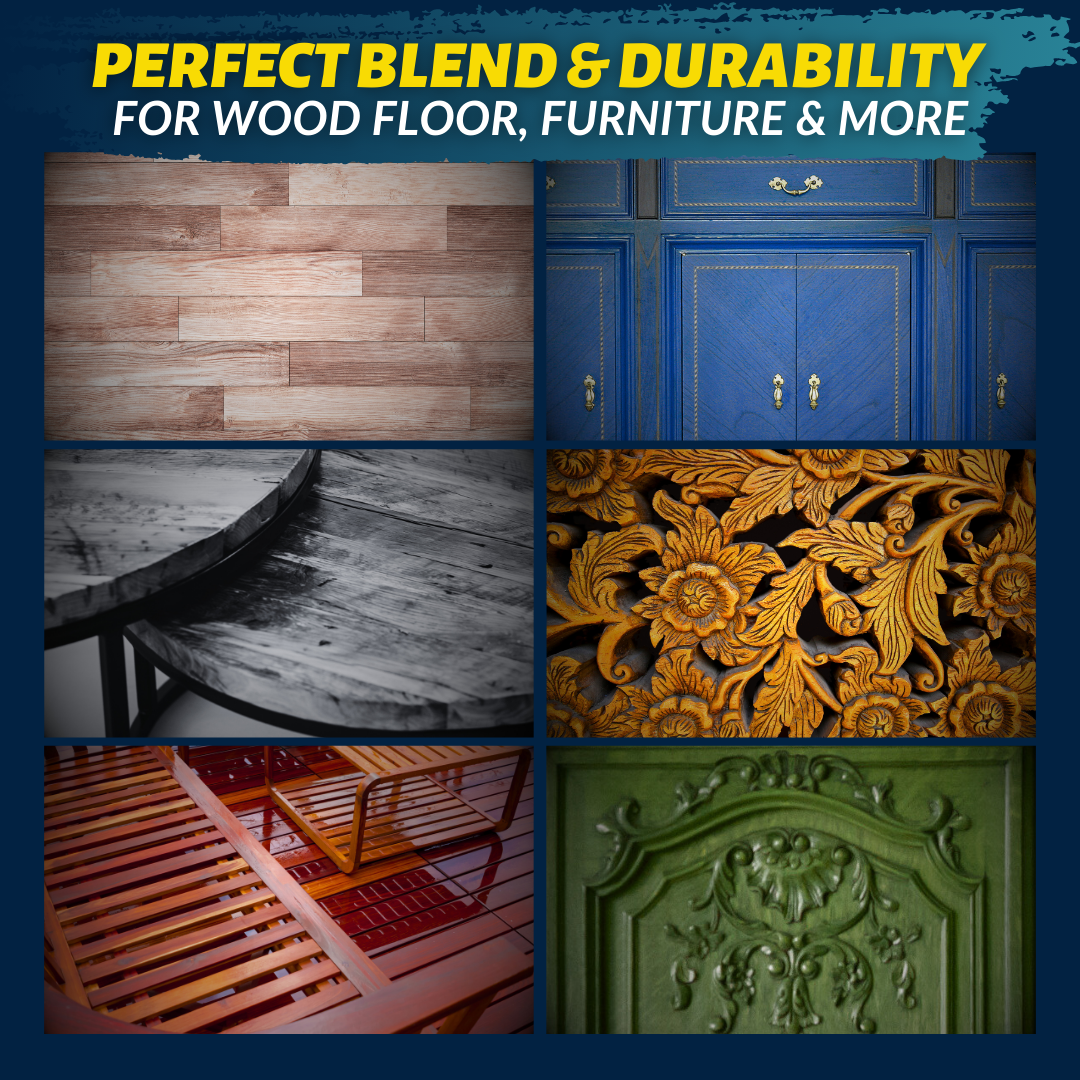 Wood floors, furniture, cabinets and decorative wood compatible with the Coconix repair kit