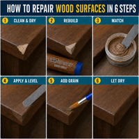 How to repair wood surfaces in six steps with the Coconix Floor & Furniture Repair Kit