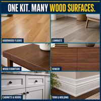 Compatible hardwood floors, laminate, wood furniture, veneer, cabinets, doors, trim and molding.