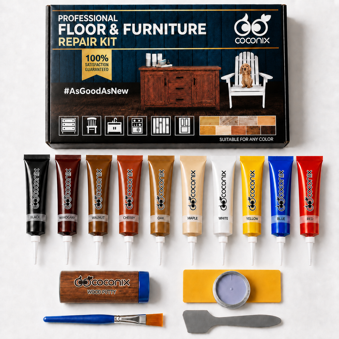 Coconix Floor and Furniture Repair Kit - Mix and Match Any Color
