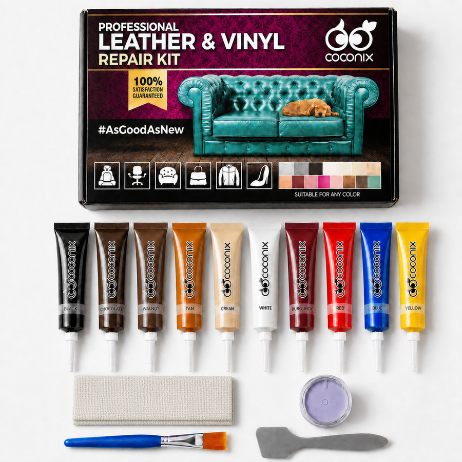Coconix Leather and Vinyl Repair Kit Mix and Match Any Color contents with backing fabric
