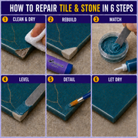 How to repair tile and stone damage in six steps with the Coconix Tile & Stone Repair Kit