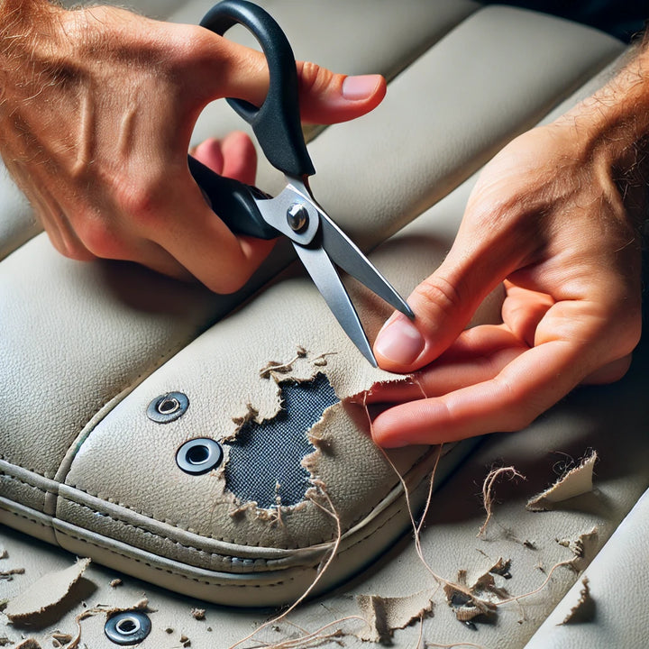 How to repair a cut in a vinyl boat cushion