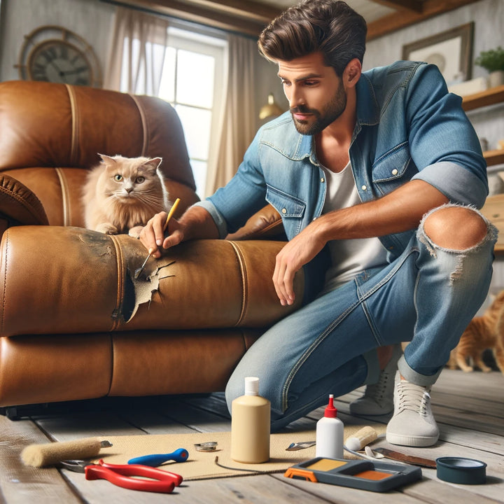 How to repair a catclawed leather recliner with the Coconix Leather a
