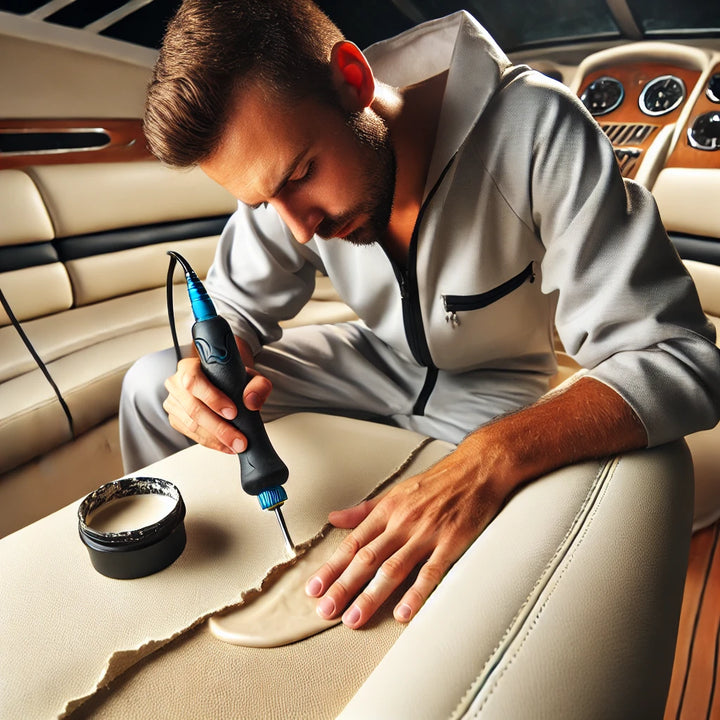 How to repair a cut in a vinyl boat cushion