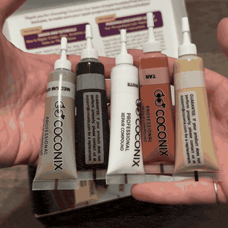 Mixing a matching surface color for a tile or stone chip or hole repair