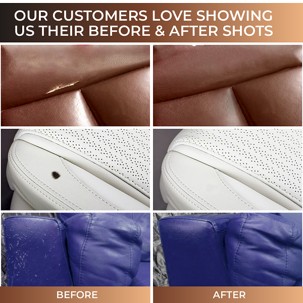 Before & After Using Coconix Brown Leather and Vinyl Repair Kit - coconix