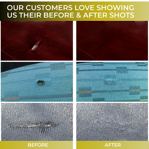 Glass Polish 91006 DIY Fabric Carpet & Upholstery Repair Kit for Small Holes Cuts Rips Tears & Burn Marks