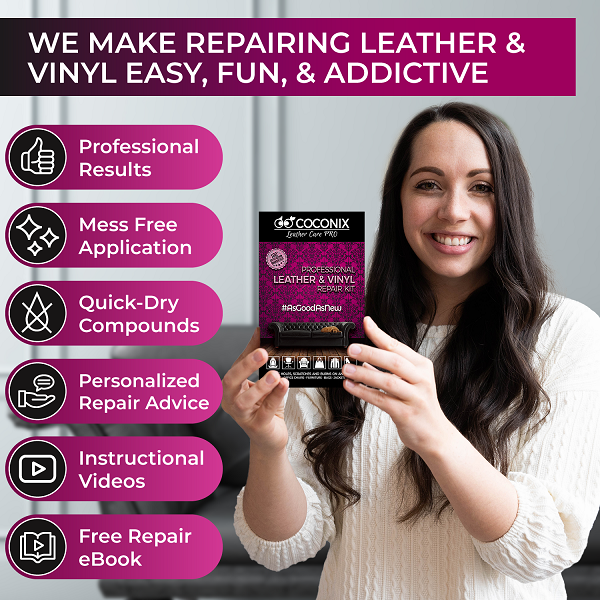 Coconix Vinyl and Leather Repair Kit - Restorer of Your Furniture, Jacket,  Sofa, Boat or Car Seat, Super Easy Instructions to Match Any Color, Restore  Any Material, Bonded, Italian, Pleather, Genuine